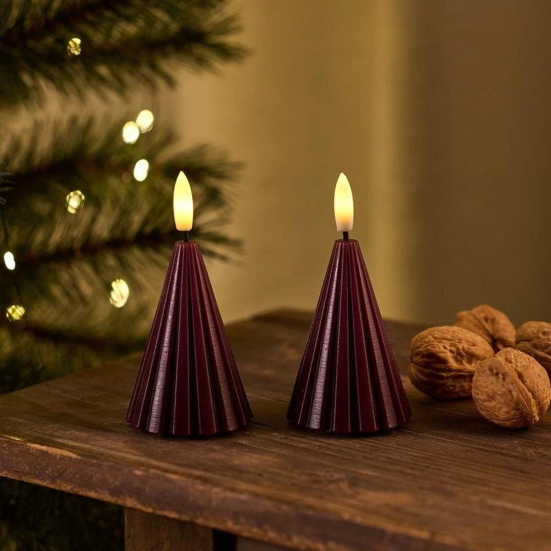 Dekoracja świąteczna Sirius Sirius Laura Tree, 2 pcs. Ø5,7x8cm, Bordo