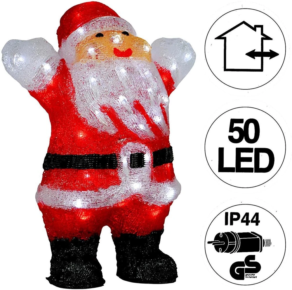 KOOPMAN Dekoracja świąteczna Świecąca dekoracja świąteczna Santa Claus