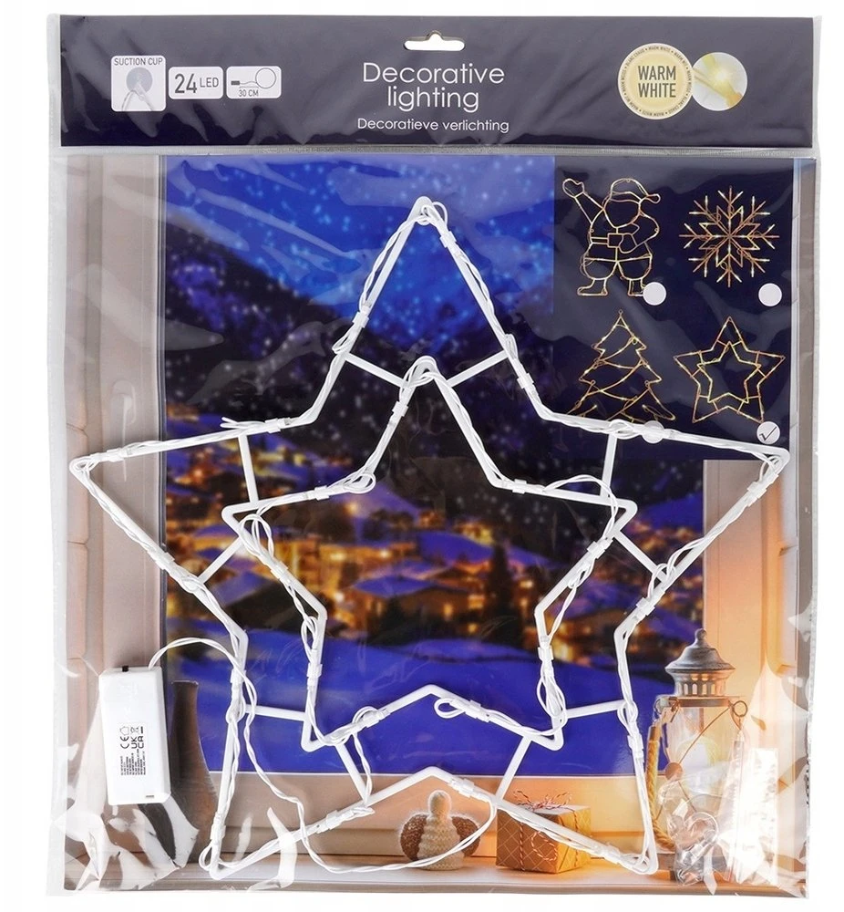 Verk Dekoratyvinė LED žvaigždė 41x39 cm - Šiltas baltas apšvietimas