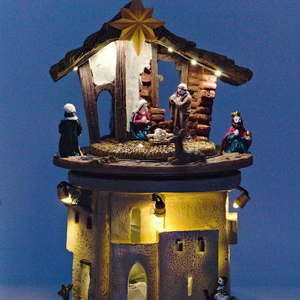 KOOPMAN Šventinė dekoracija Victoria Sport Dekoratyvinė LED prakartėlė 14x14x23CM žvaigždė
