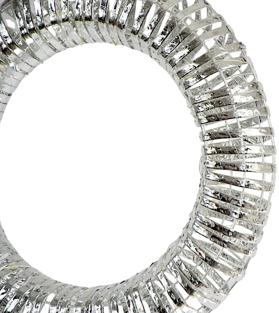 Detal Kaledinė dekoracija Victoria Sport Dekoratyvinis vainikas padanga 30LED 40CM sidabrinė