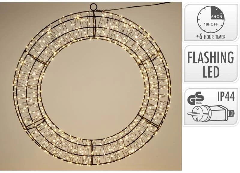 Victoria Sport KOOPMAN DEKORATYVINIS VAINIKAS PADANGA 720LED 50CM JUODA