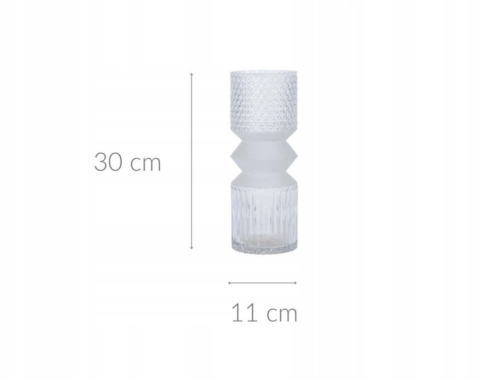 Dekoria Glass vase GEOMETRIC, 30 cm