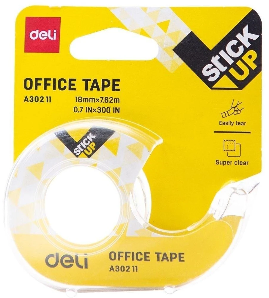 Lipni juosta DELI EA30211 18mmx7.62m, su dėklu, skaidri