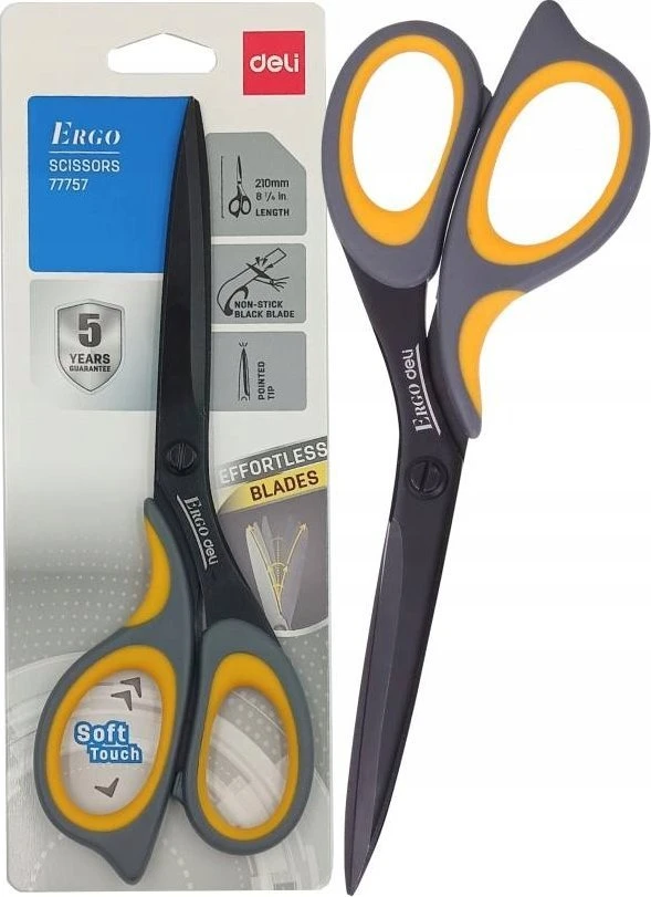 Žirklės DELI, 21cm, Non Stick, juodos spalvos