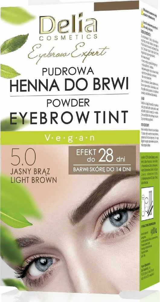 Delia Eyebrow Expert pudrinis antakių dažiklis 5,0 šviesiai rudas, 4 g