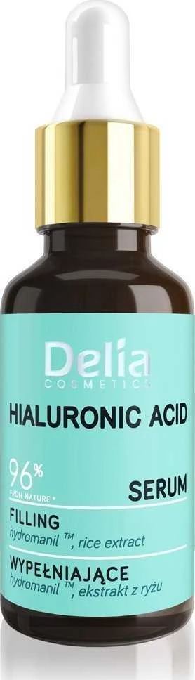 DELIA serumas veidui, kaklui ir dekoltei Hialurono rūgštis 96% 30 ml