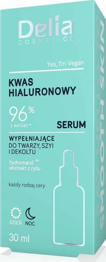 DELIA serumas veidui, kaklui ir dekoltei Hialurono rūgštis 96% 30 ml