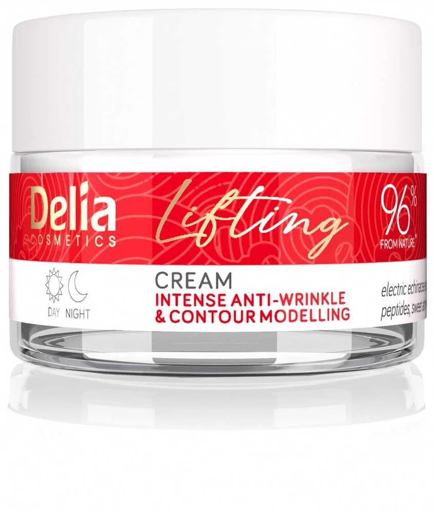 Delia Liftinguojantis modeliuojantis ir priešraukšlinis dieninis ir naktinis kremas 50 ml