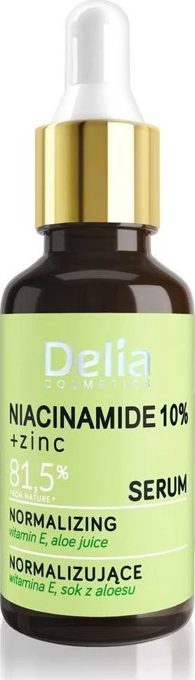 DELIA serumas veidui, kaklui ir dekoltei Niacinamidas 10% + Cinkas 81,5% 30 ml