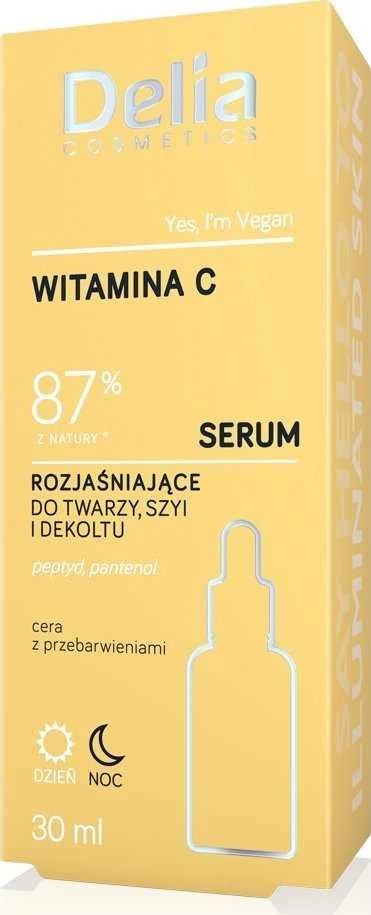 DELIA Serumas veidui, kaklui ir dekoltei Vitaminas C 87% 30 ml