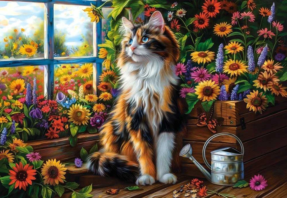 Castorland dėlionė Blooming Cat Meditation 1000 det