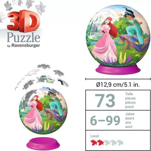 Ravensburger 3D Dėlionė 73 vnt. - Disney princesės