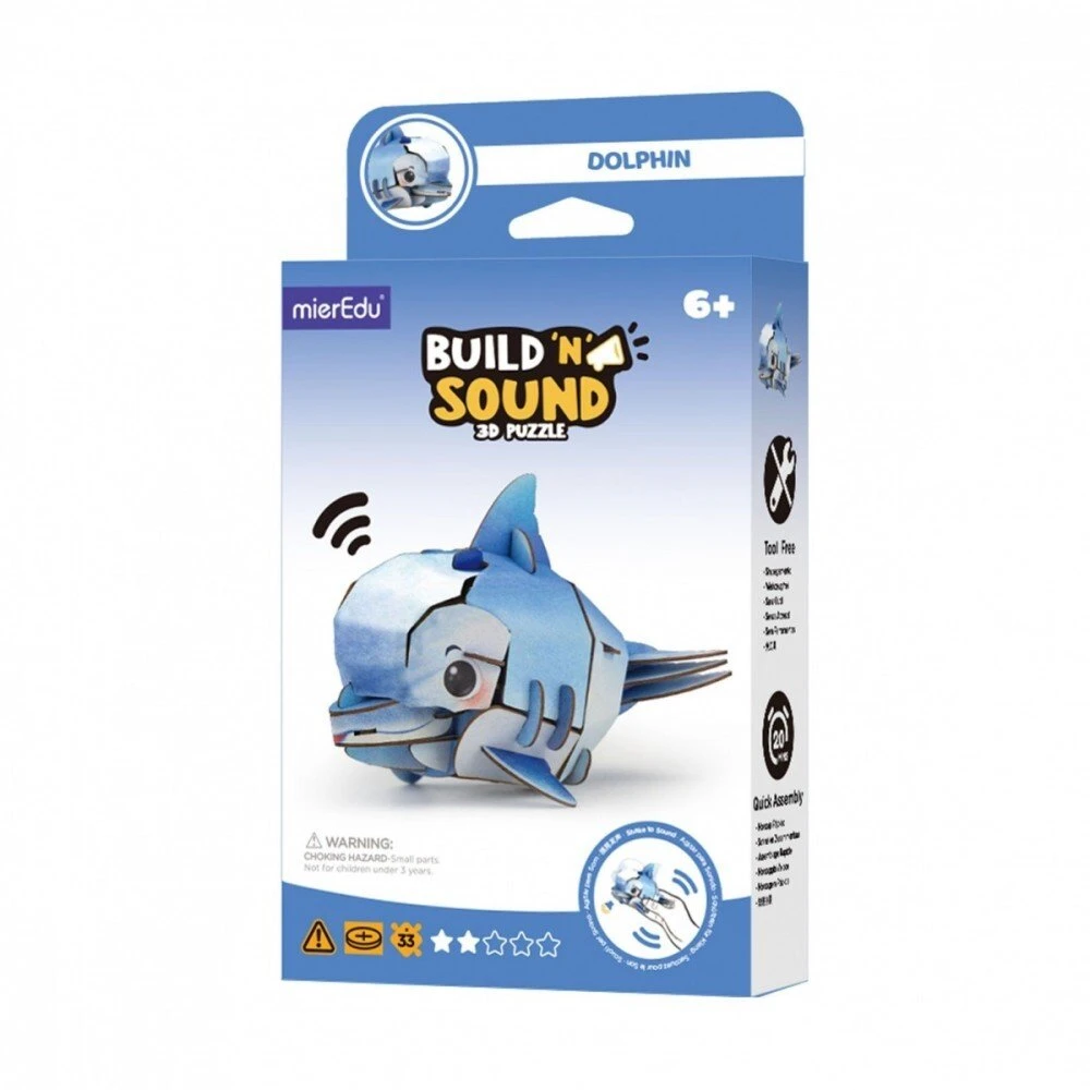 Mg Dystrybucja Puzzle 3D dėlionė „Mieredu“ – konstruokite ir klausykite – delfinas