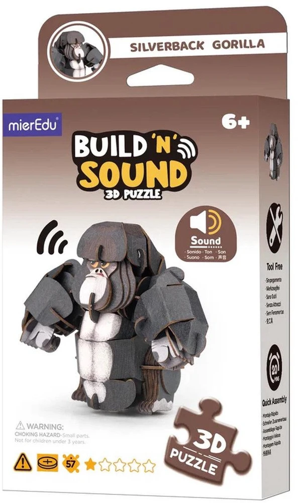 Mg Dystrybucja Puzzle 3D dėlionė „Mieredu“ – konstruokite ir klausykite – Gorila