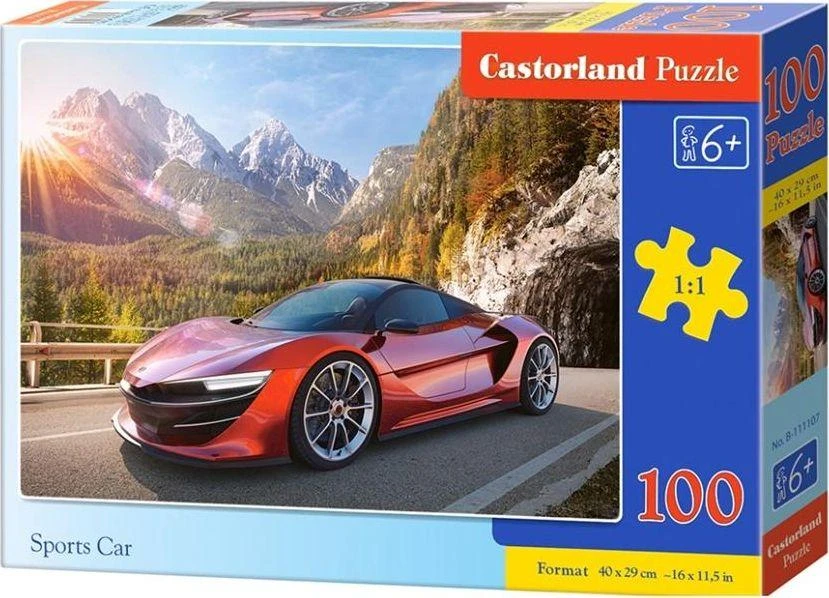 Castorland Dėlionė 100 vnt. - Sportinis automobilis aprašymas - Prekės nuotrauka