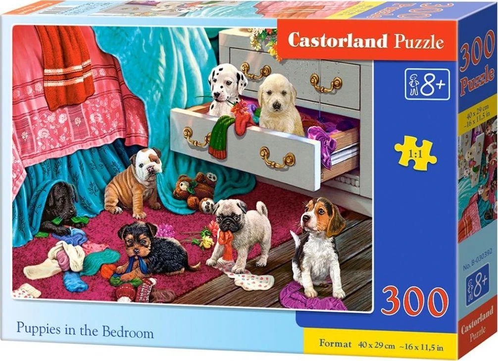 Castorland Dėlionė 300 vnt. - Šuniukai miegamajame aprašymas - Prekės nuotrauka