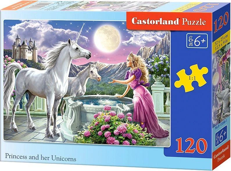 Castorland Dėlionė 120 vnt. - Princesė ir jos vienaragiai aprašymas - Prekės nuotrauka