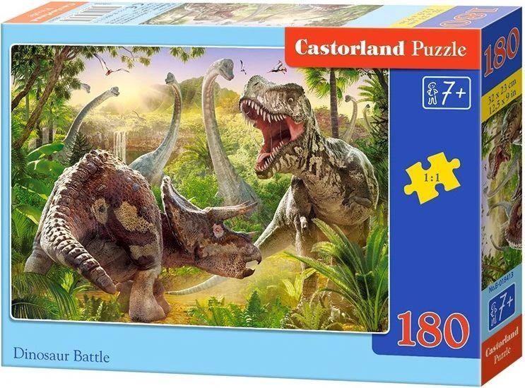 Castorland Dėlionė 180 vnt. - Dinozaurų kova aprašymas - Prekės nuotrauka