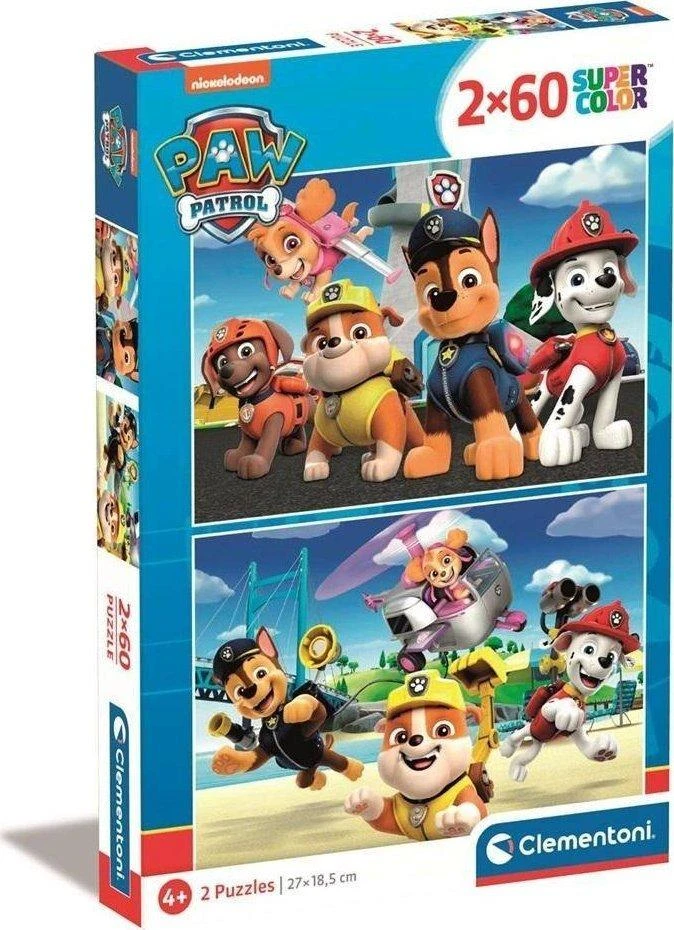 Clementoni Dėlionė 2x60 vnt. - Šunyčiai patruliai (Paw Patrol)