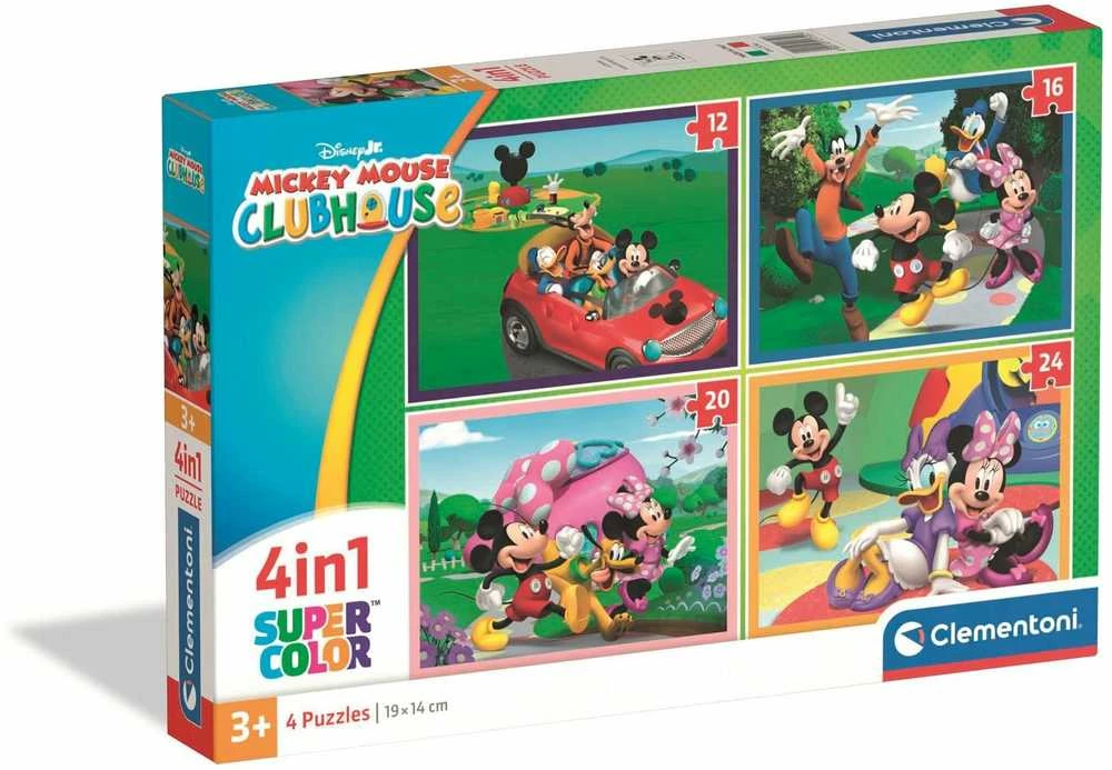 Clementoni dėlionė 4v1 SuperKolor MickeyMouse Clubhouse.21755