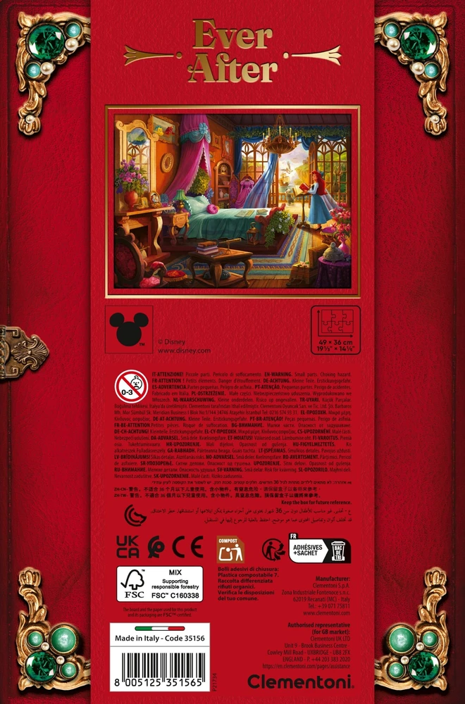 Clementoni dėlionė 500 knygelių Disney Princess Ariel 35156