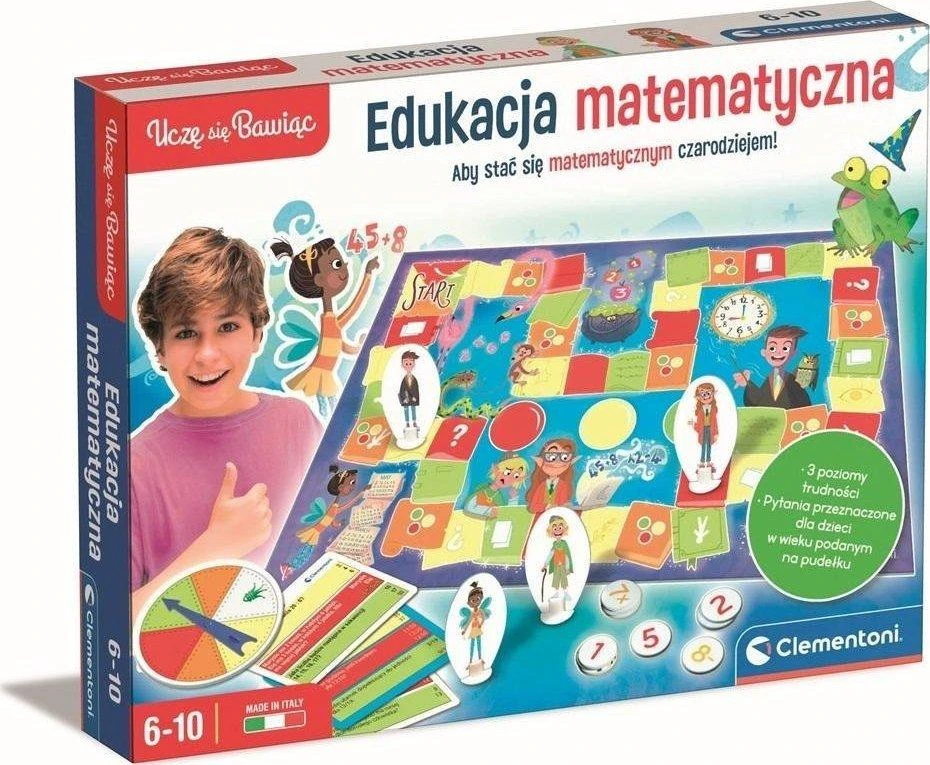 Gra Matematikos stalo žaidimas, kurio išmokstu žaisdamas lenkų kalbą, Clementoni 50778