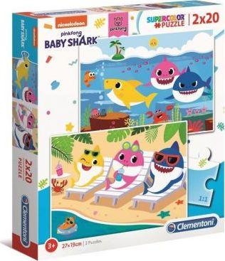 Dėlionė Clementoni Puzzle 2x20 dalys Super spalva Baby Shark