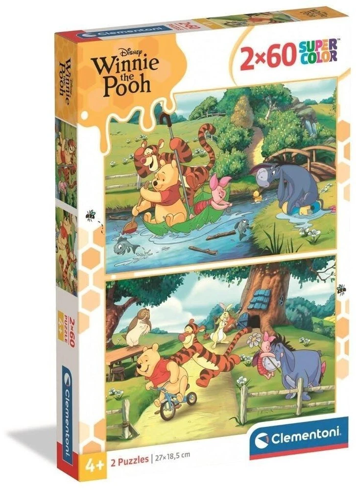 Clementoni CLE dėlionė 2x60 Mikė Pūkuotukas 100 24838