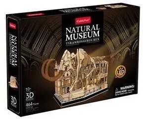 CubicFun 3D dėlionė muziejus su mamuto skeletu LED apšvietimu 464 detalės