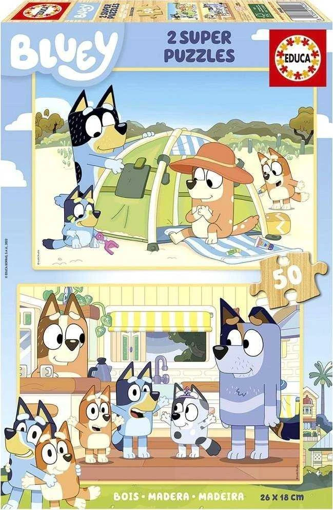 Educa dėlionė 2x50 vnt. - Bluey aprašymas - Prekės nuotrauka