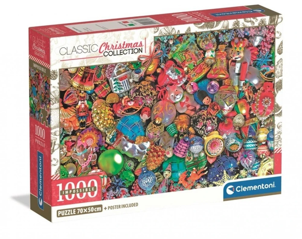 Dėlionė Impronte Edizione Clementoni CLE puzzle 1000 Impossible XMasColl JollyChr.37130