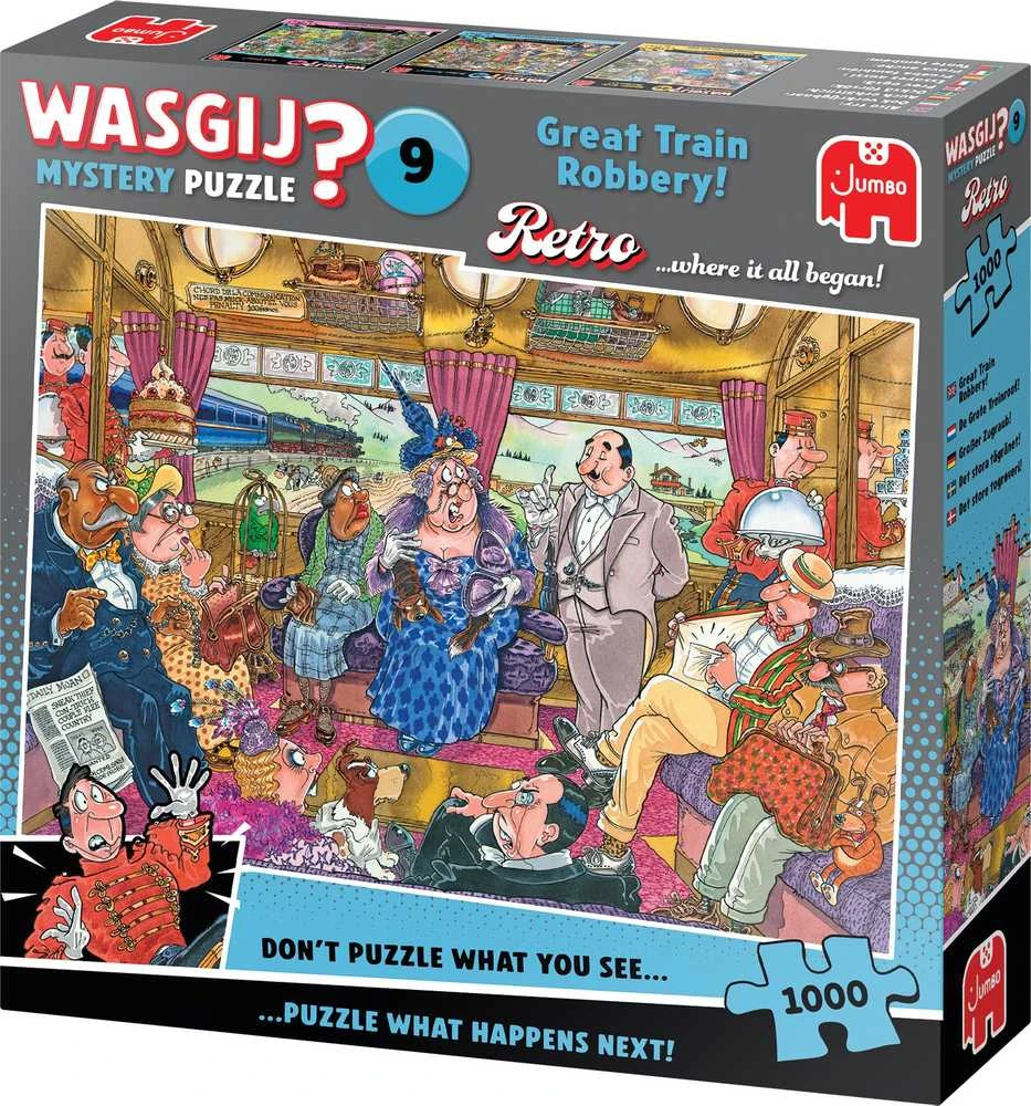 Dėlionė Wasgij - Retro paslaptis - #9 Didysis traukinio apiplėšimas! (1000 detalių) (1110100504)
