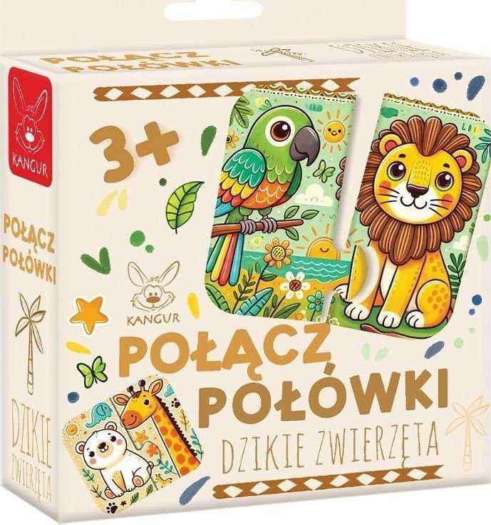 Dėlionė Kangur Gry Gra Połšcz połówki Dzikie zwierzęta 3+ 41992