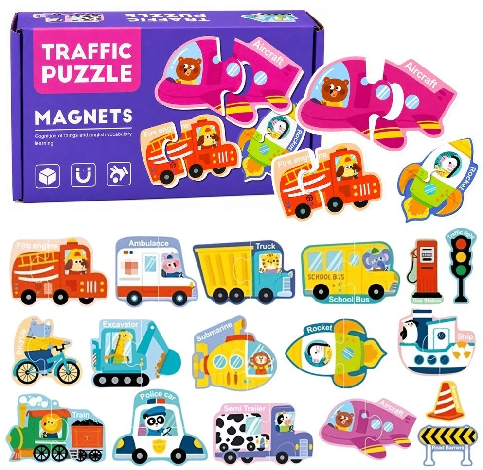 Lean Toys Magnetinė dėlionė 30 vnt.