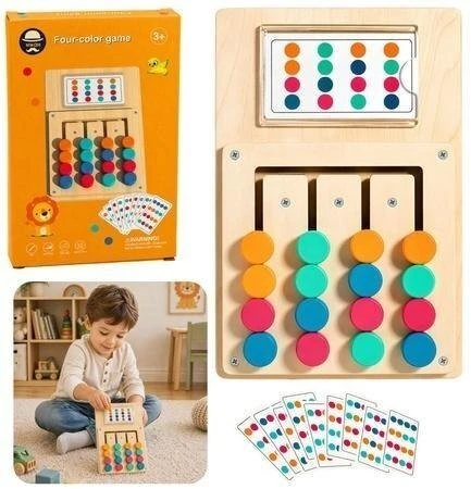 Lean Toys Medinis spalvų derinimo galvosūkis vaikams, 12 kortelių