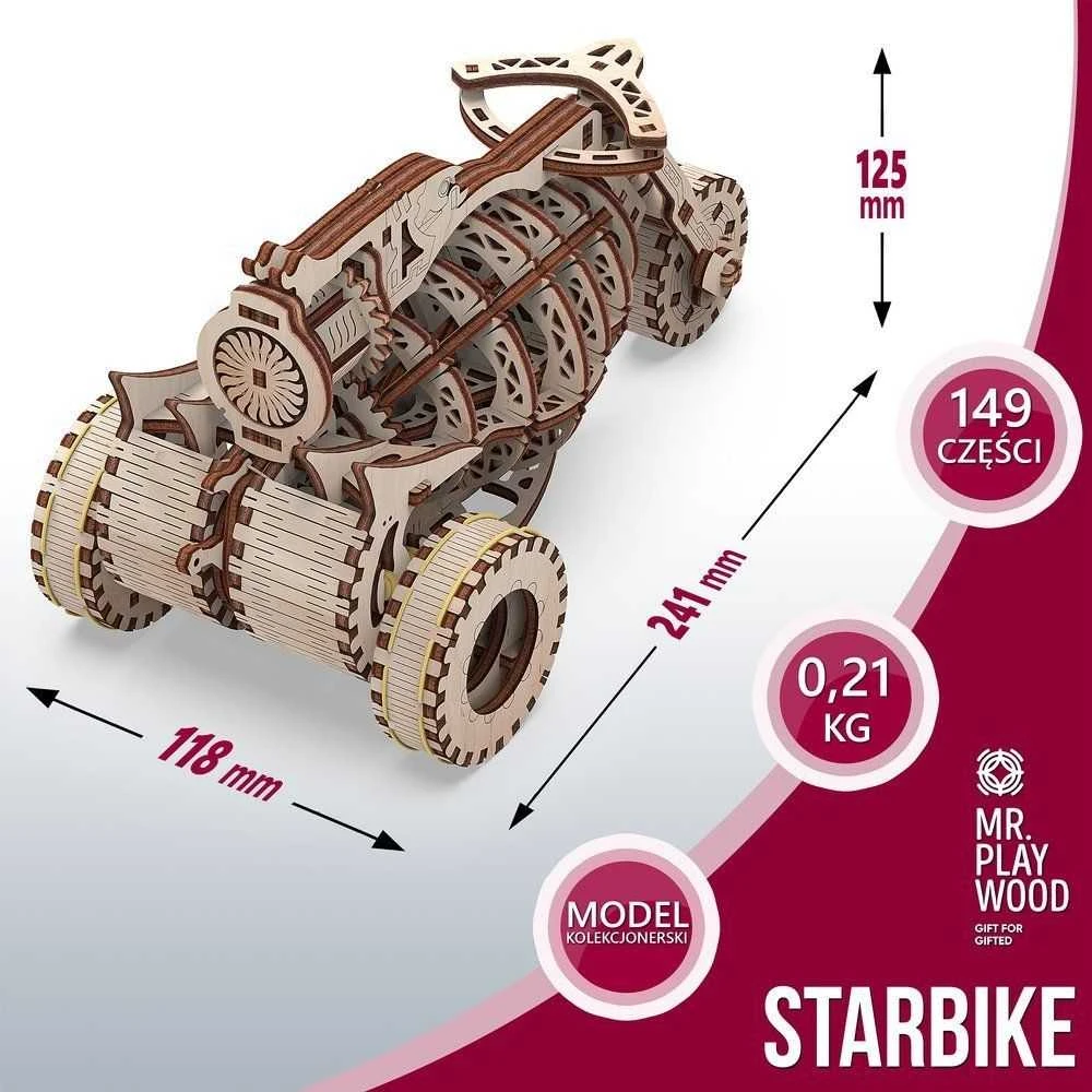 Dėlionė Mr.Playwood Mr.Playwood Drewniany modelio galvosūkis 3D Starbike