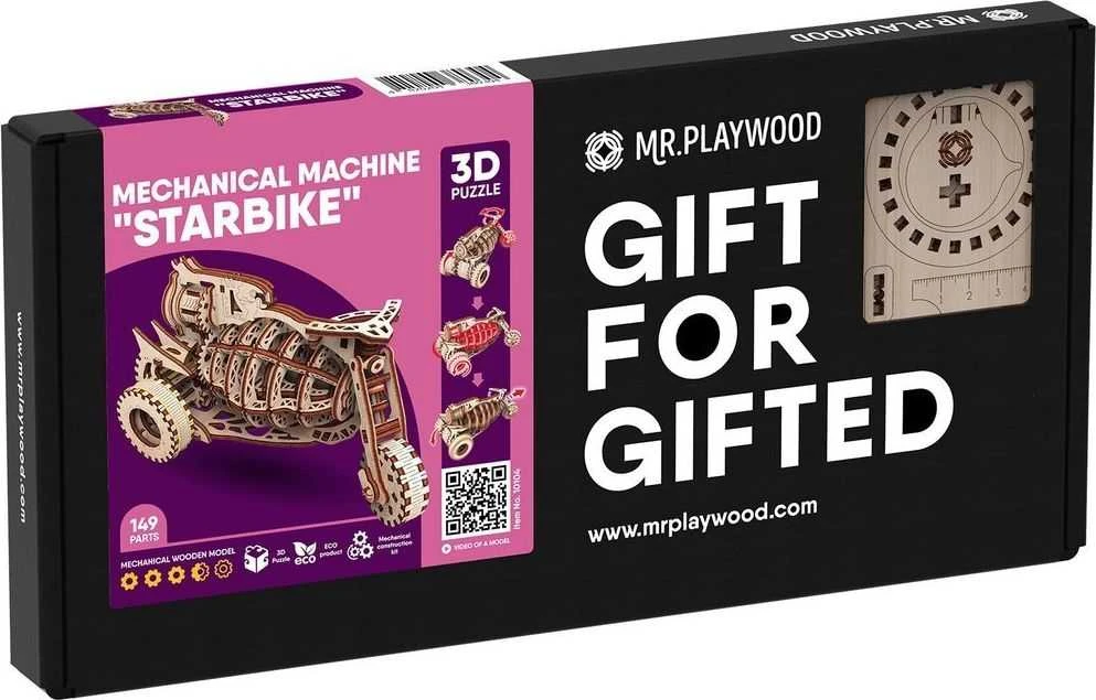 Dėlionė Mr.Playwood Mr.Playwood Drewniany modelio galvosūkis 3D Starbike