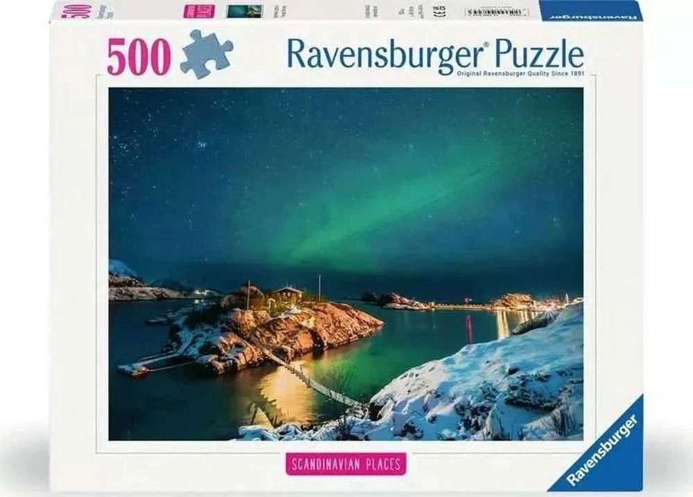 Ravensburger Dėlionė 500 vnt. - Šiaurės pašvaistė Bergsfjorde