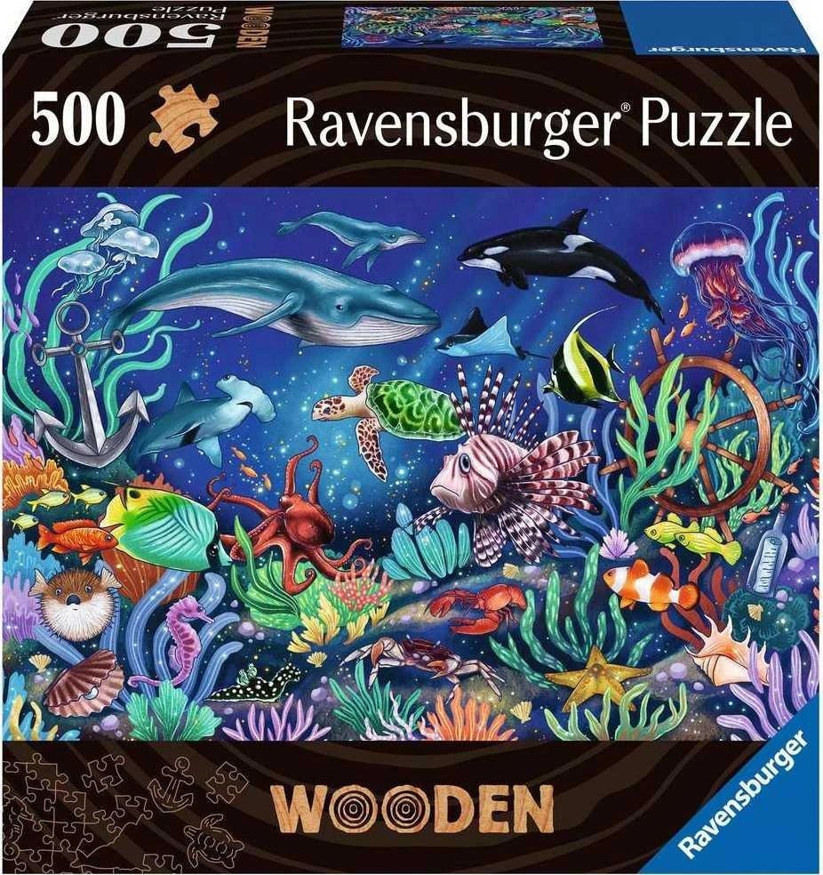 Ravensburger Medinė dėlionė 500 vnt. - Spalvingas jūros pasaulis
