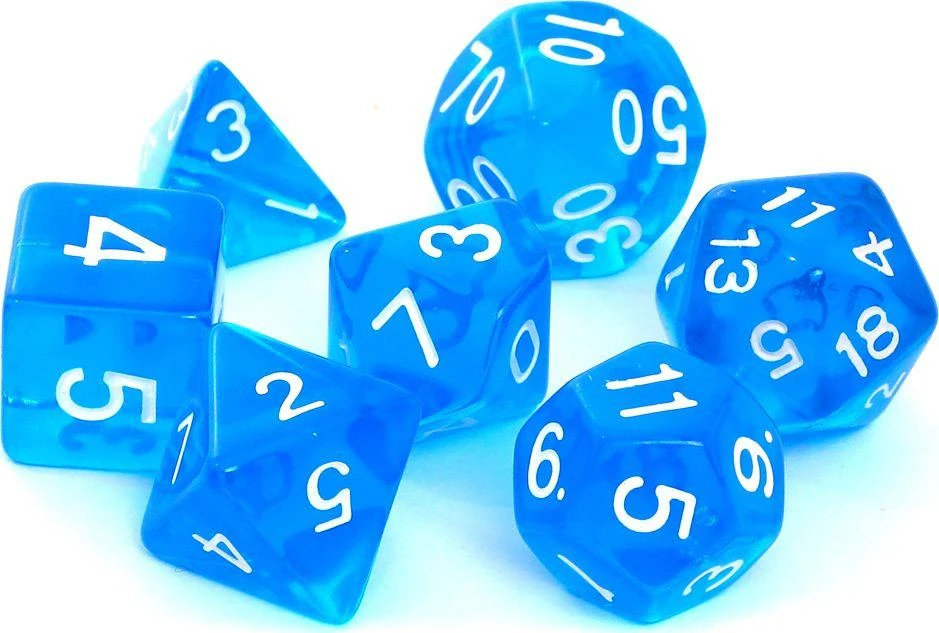 REBEL RPG kauliukų rinkinys - Crystal - Mėlyna