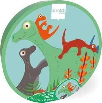 Scratch Scratch, Dinosaurs kontūrinė dėlionė, 30 vnt.