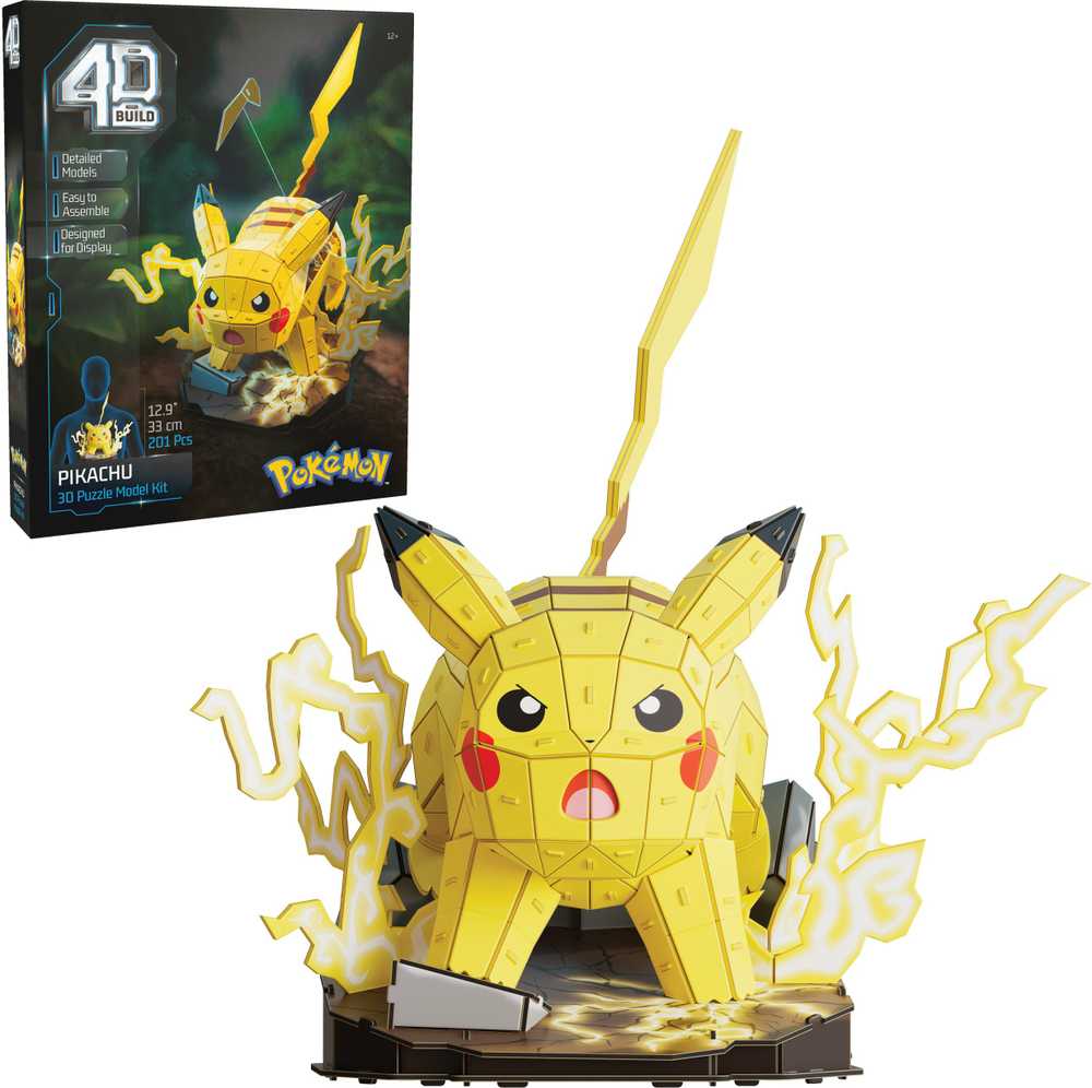 Spin Master 4D dėlionė „Pokemon Pikachu“ 3D dėlionė, 201 detalė, 33 cm