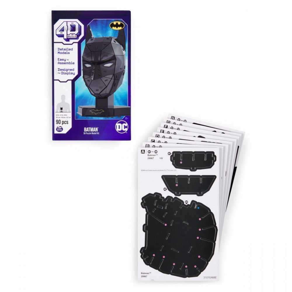 Spin Master 4D dėlionė, surenkamas Betmeno modelis, juodos herojaus figūrėlė 3D