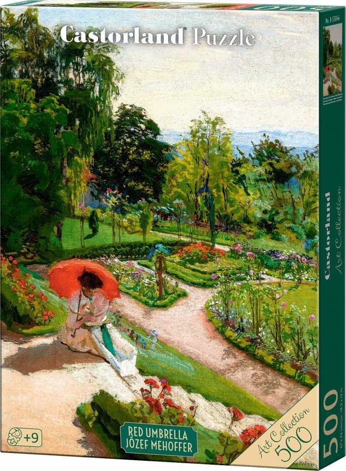 Castorland Dėlionė 500 vnt. - Raudonas skėtis aprašymas - Prekės nuotrauka