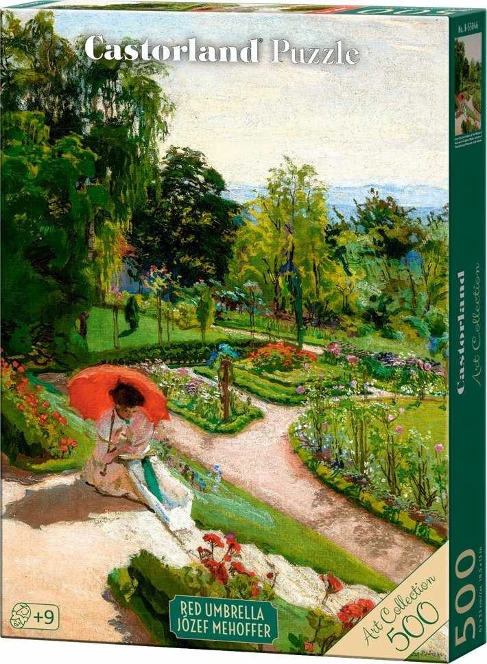 Castorland Dėlionė 500 vnt. - Raudonas skėtis aprašymas - Prekės nuotrauka