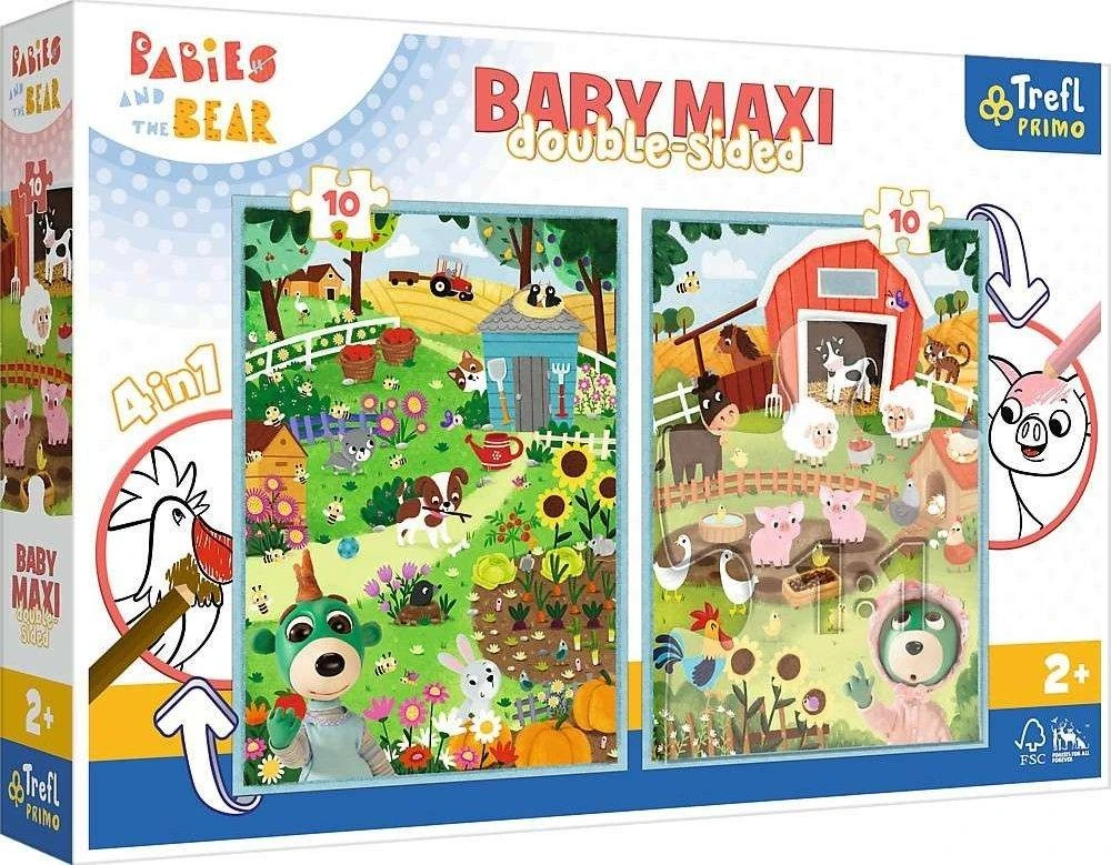 TREFL 43000 Dėlionė Baby MAXI 2x10 Susipažinkite su kūdikiais