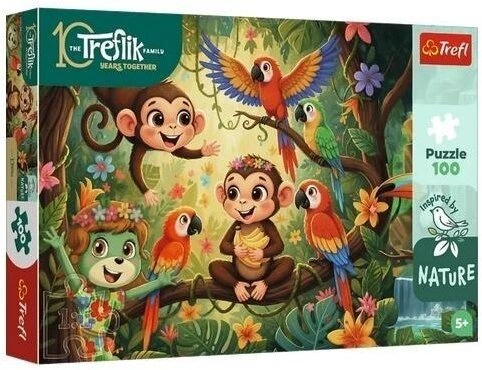 Trefl Dėlionė 100 InspiredByNature Monkeys and Friends 16570