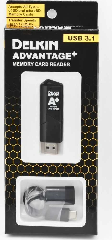 „Delkin“ kortelių skaitytuvas SD ir „MicroSD A2“ (USB 3.1)