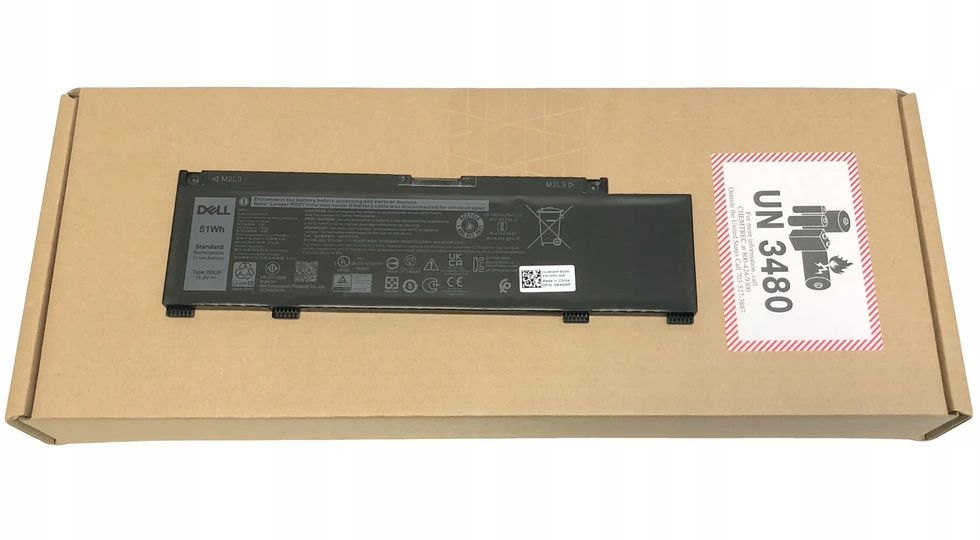 Dell 51 Wh ličio jonų nešiojamojo kompiuterio baterija, 3 elementai
